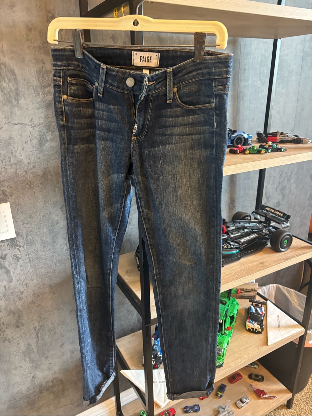 PAIGE skyline ankle peg Women's Dark Wash  Jeans